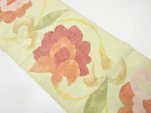 節紬　唐花模様織り出し名古屋帯